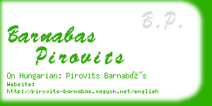 barnabas pirovits business card